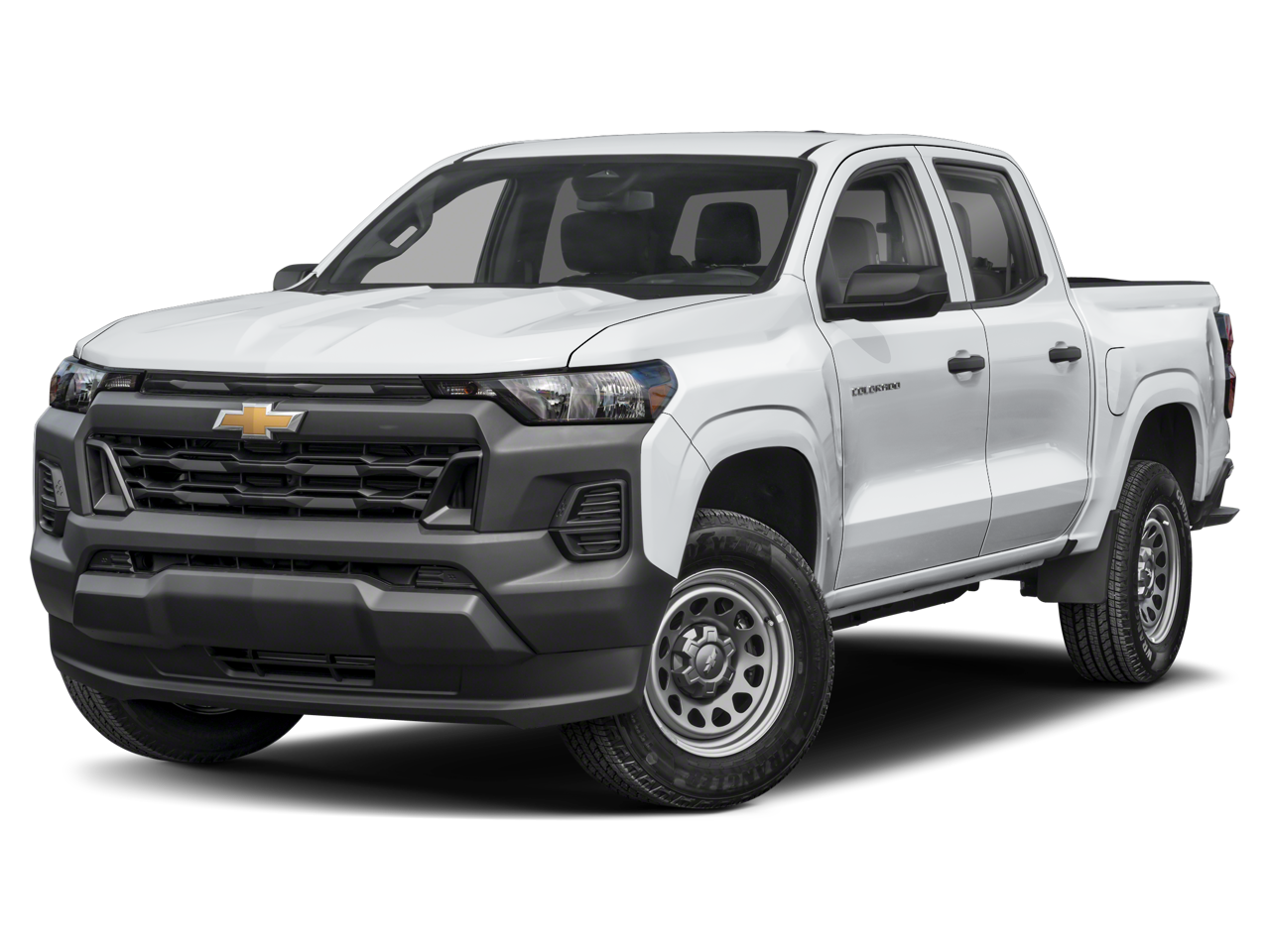 2026 Chevrolet Colorado Crew Cab Short Box 4-Wheel Drive Trail Boss in Summit White — front three-quarter view